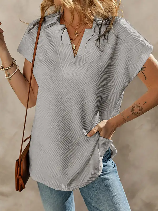 Relaxed Short Sleeve V-Neck Everyday T-Shirt