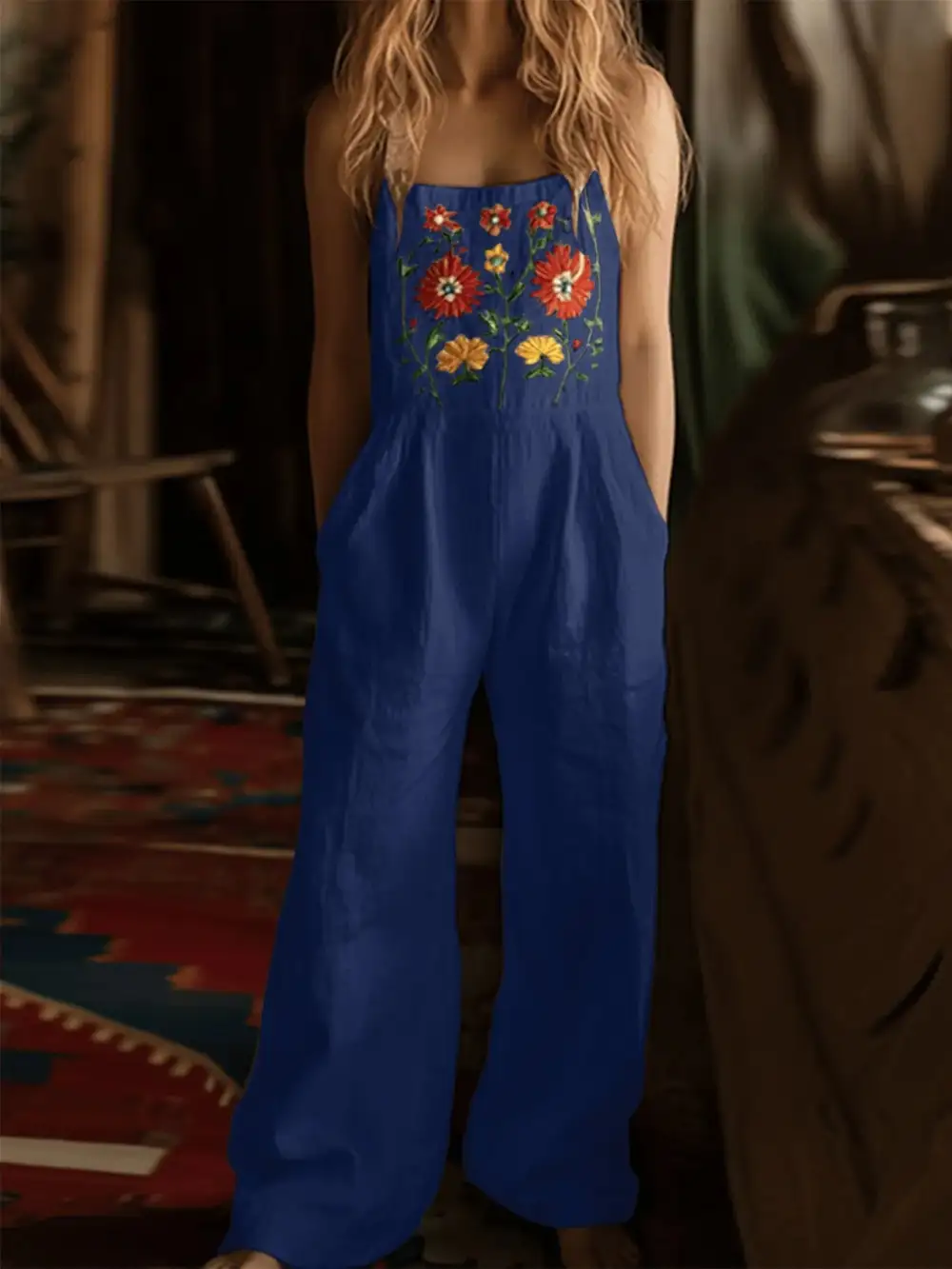 Polished Floral Wide Leg Jumpsuit