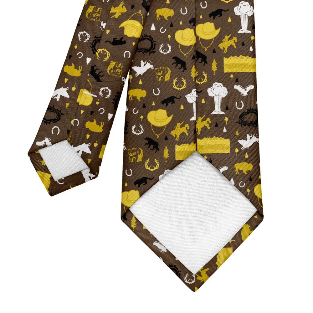 Elegant Heritage Emblem Pattern Necktie