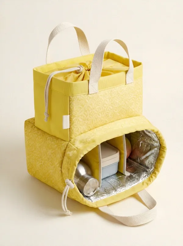 Lunch Organizer Floral Pattern Insulated Printed Tote Bag