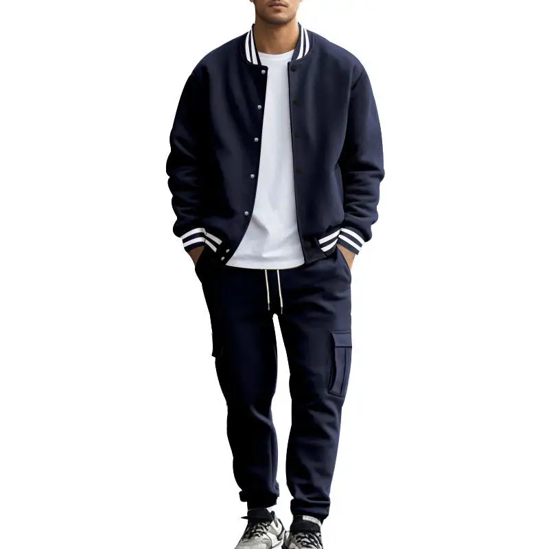 Easy-Wear Stand Collar Loose Cardigan Jacket Pants Set