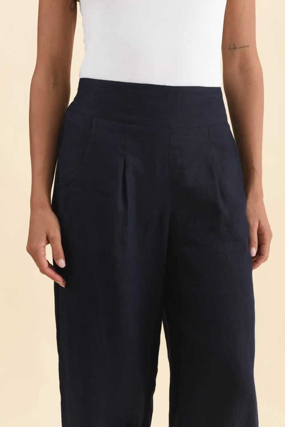 Linen Pants With Mid Rise