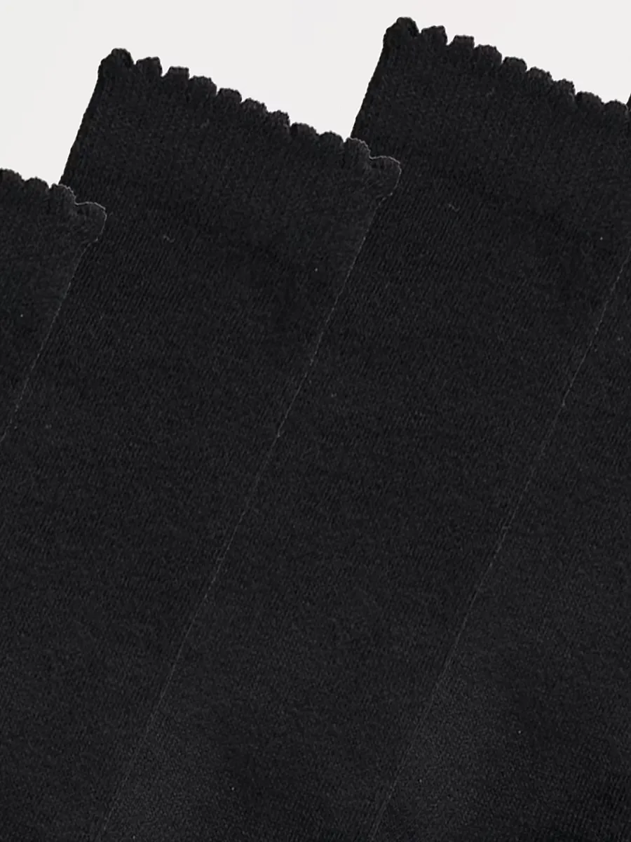 Black Cotton Rich Knee High Socks 5 Pack
