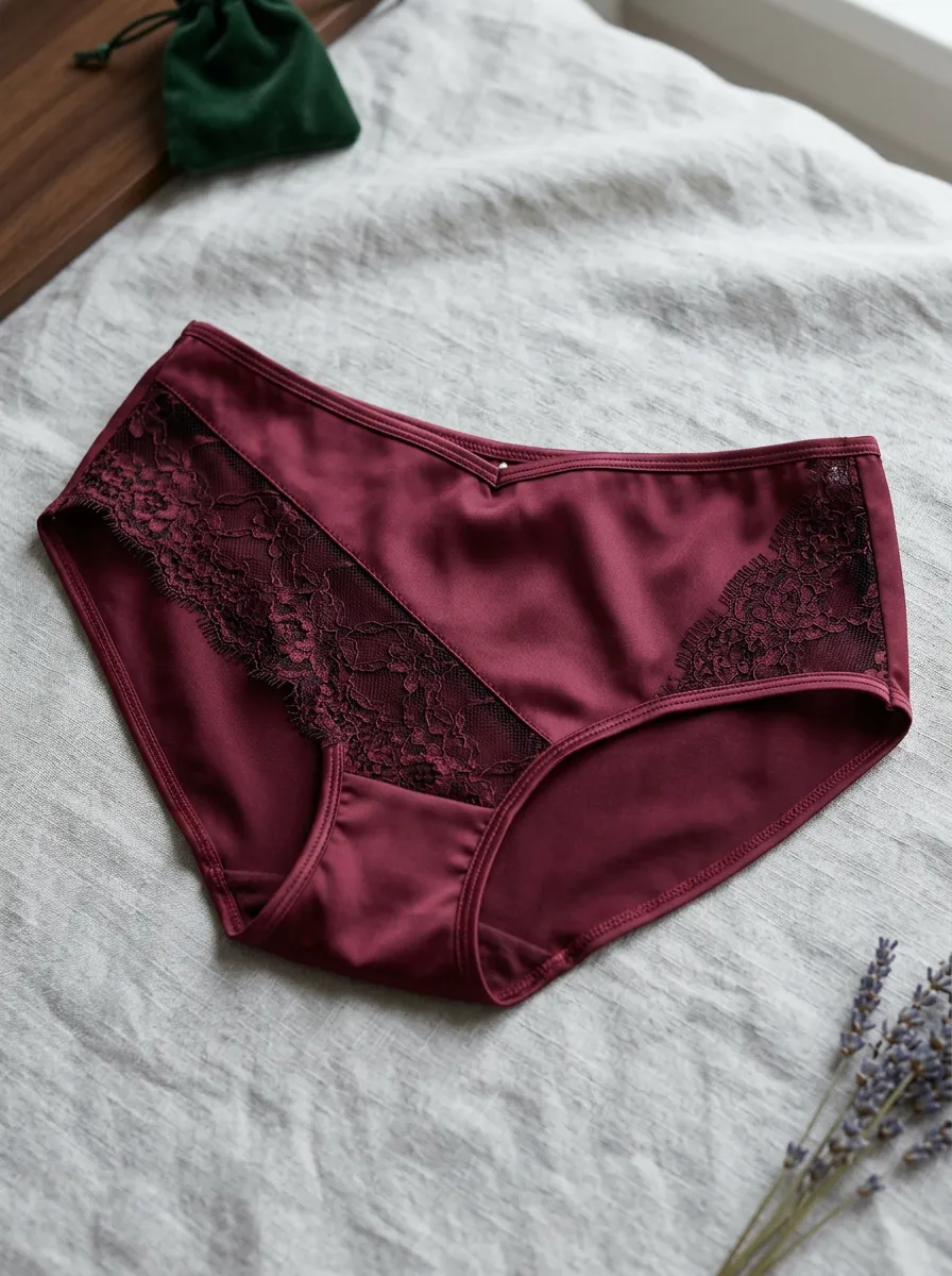 Women's Relaxed Satin Lace Trimmed Panties