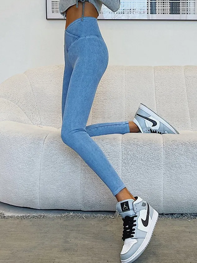 Tight Plain Denim Leggings