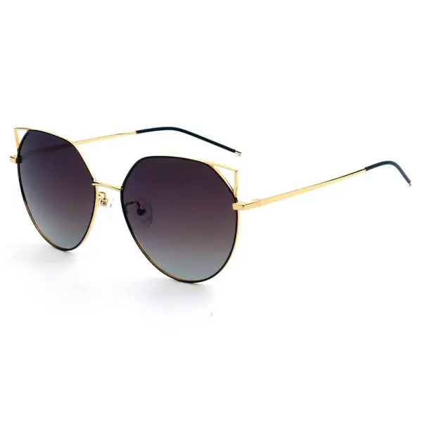 Polarized Round Cat-Eye Classic Finish Sunglasses