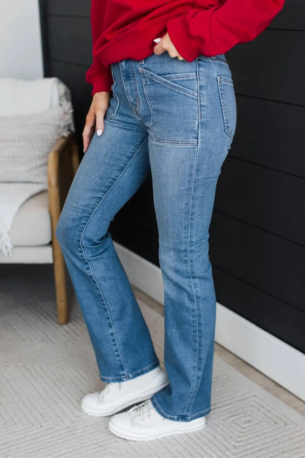 High-Rise Bootcut Clean Finish Jeans
