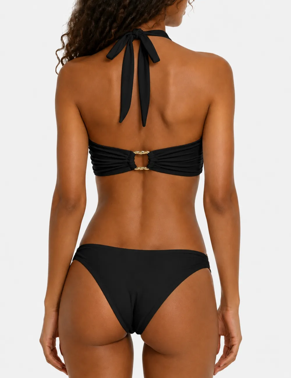 Matching Hardware Halter Bandeau Bikini Set