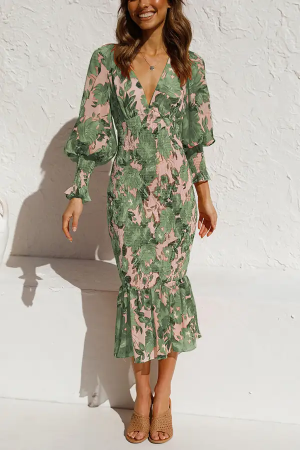 Modern Smocked Coordinating Top And Midi Skirt Set