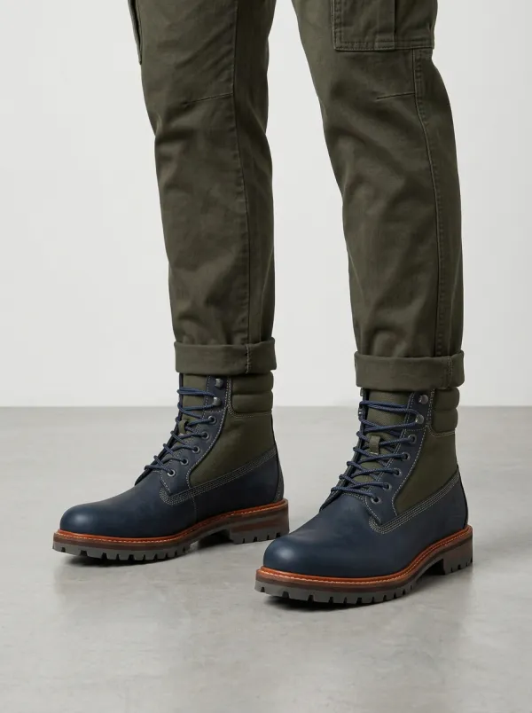 Unisex Outdoor Canvas Leather Work Boots