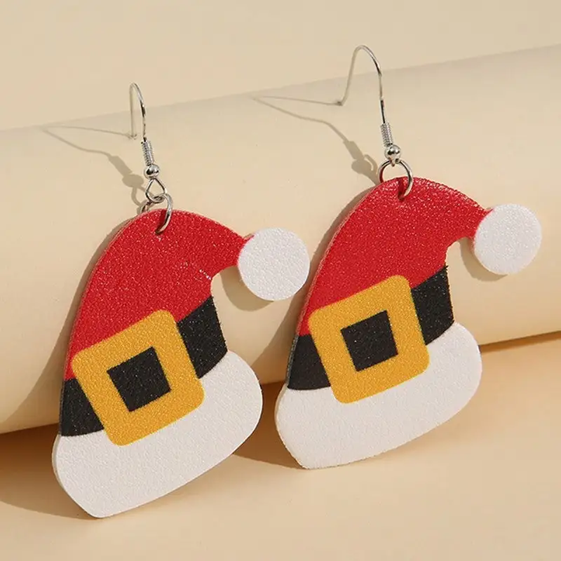 Snowflake Leather Statement Earrings