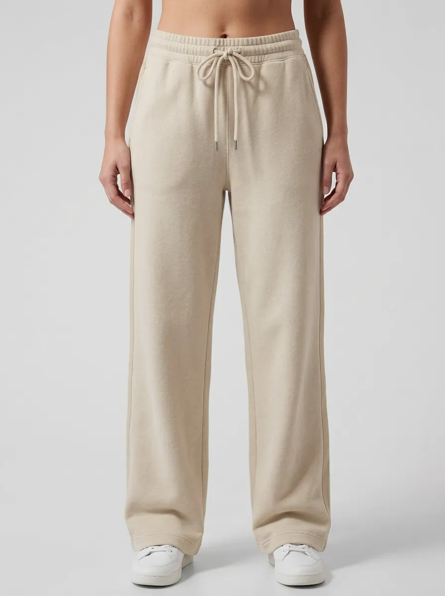 Women's Athletic Casual Beige Drawstring Printed Athletic Pants