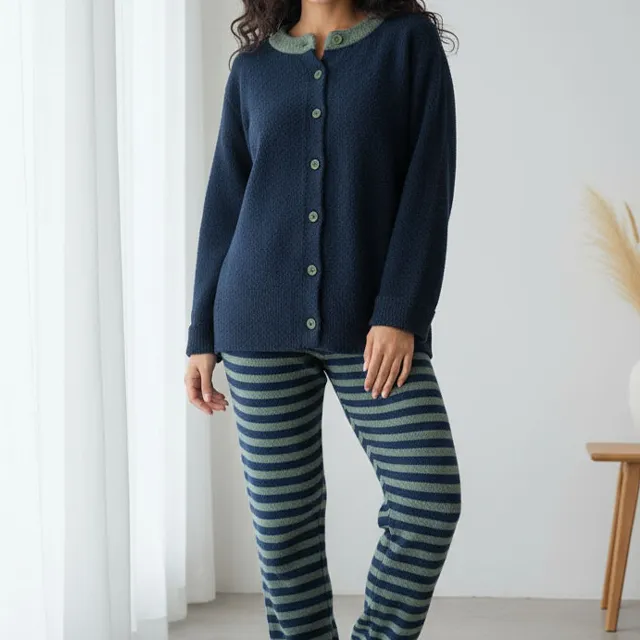 Striped Fleece Lined Lounge Set