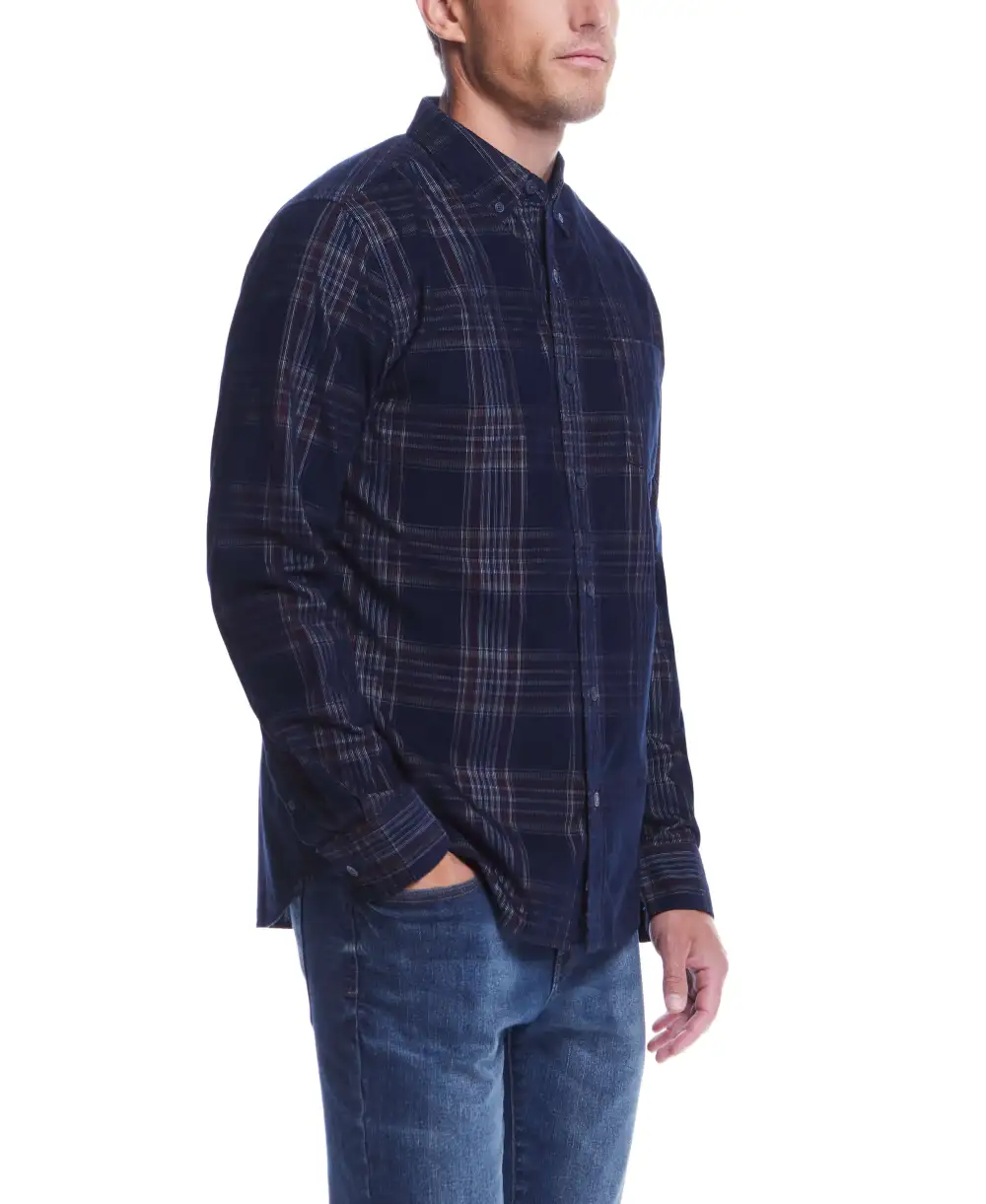Men's Corduroy Plaid Shirt