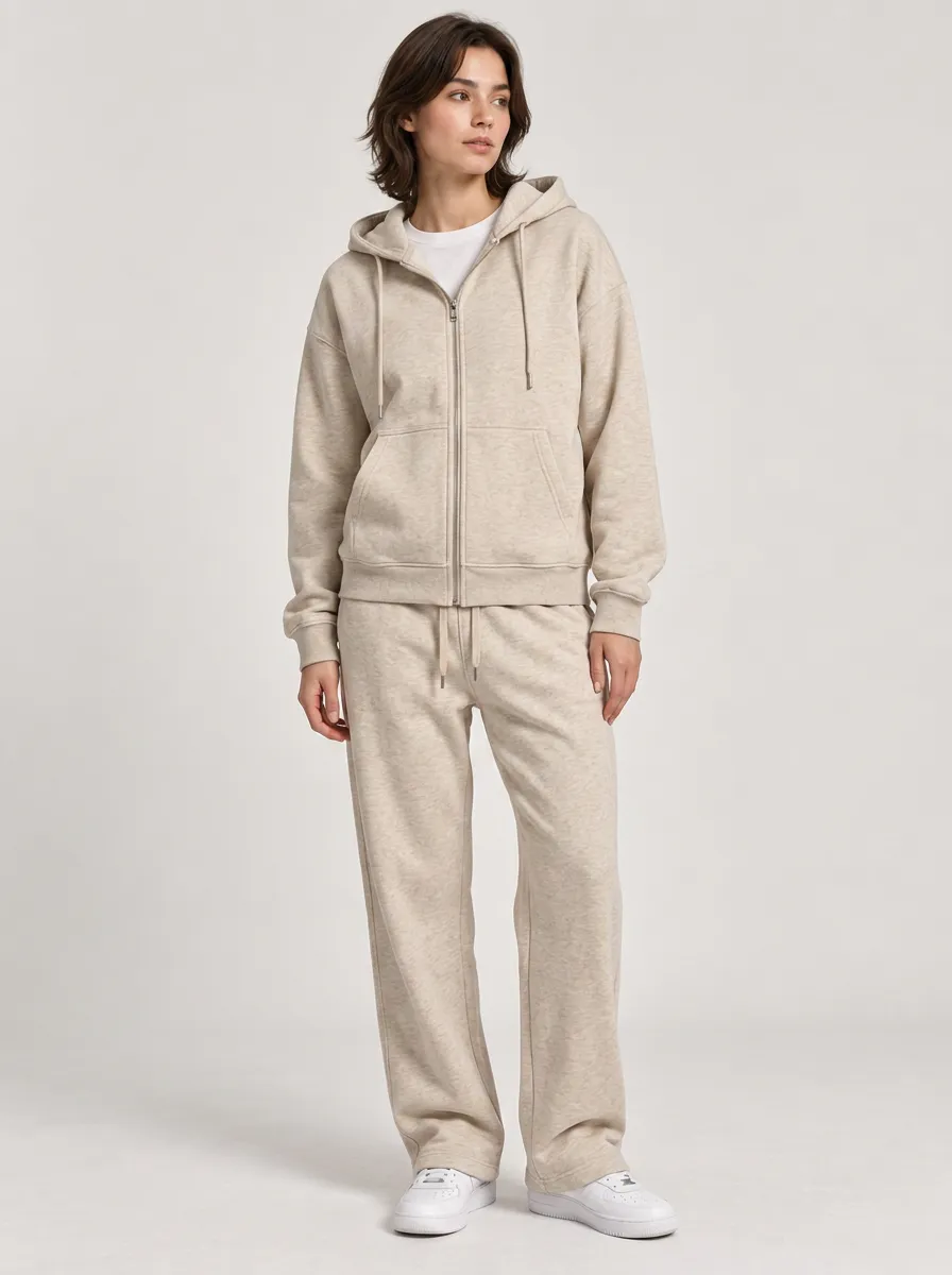 Unisex Court Inspired Zip-Up Hoodie Printed Tracksuit Set