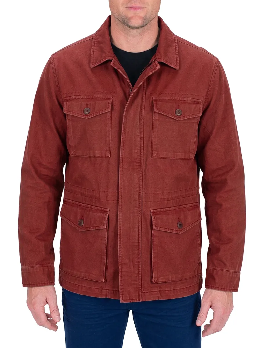 Men's Tactical Style Olive Green Multi‑Pocket Utility Jacket