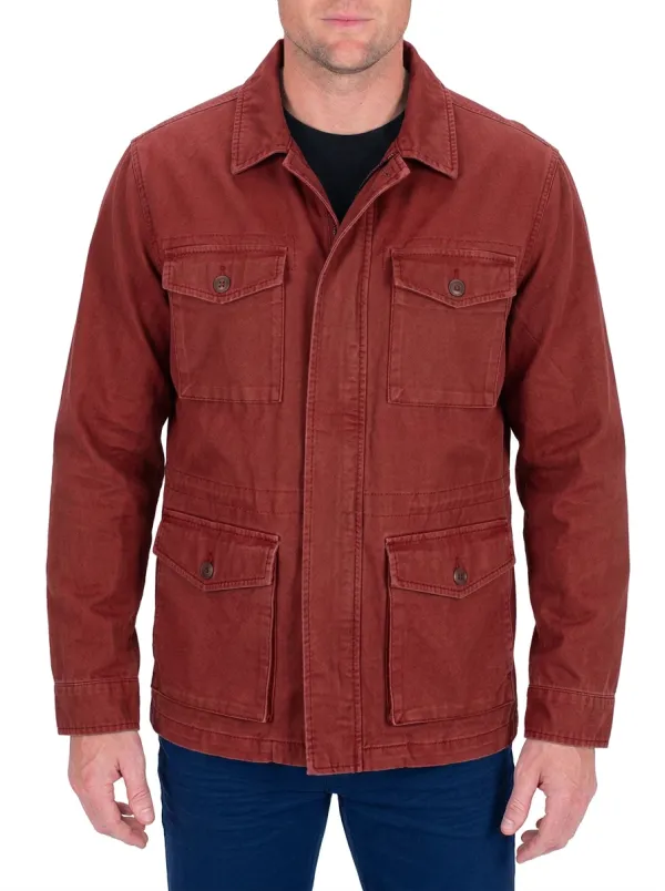 Men's Tactical Style Olive Green Multi‑Pocket Utility Jacket