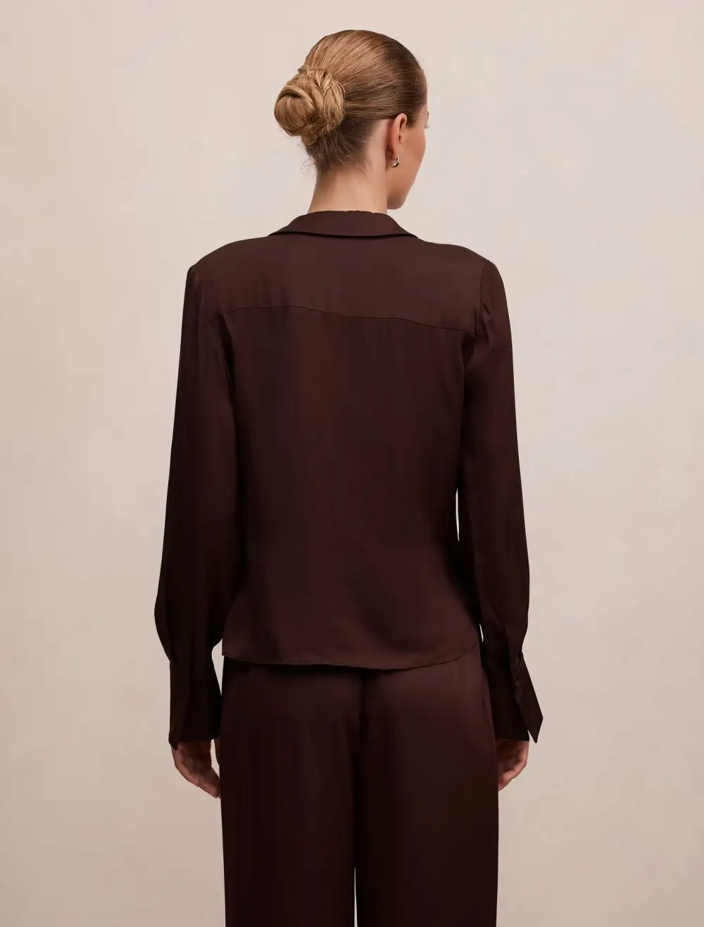 Burgundy Asymmetric Wrap-Front Drape Shirt