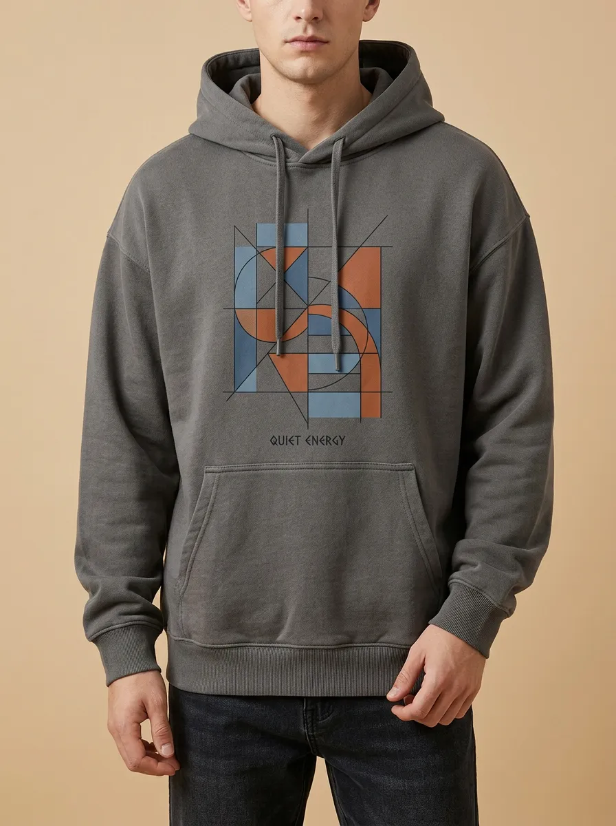 Men's Everyday Quiet Energy Geometric Abstract Print Hoodie