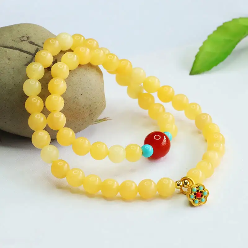 Topaz Agate Bead Bracelet