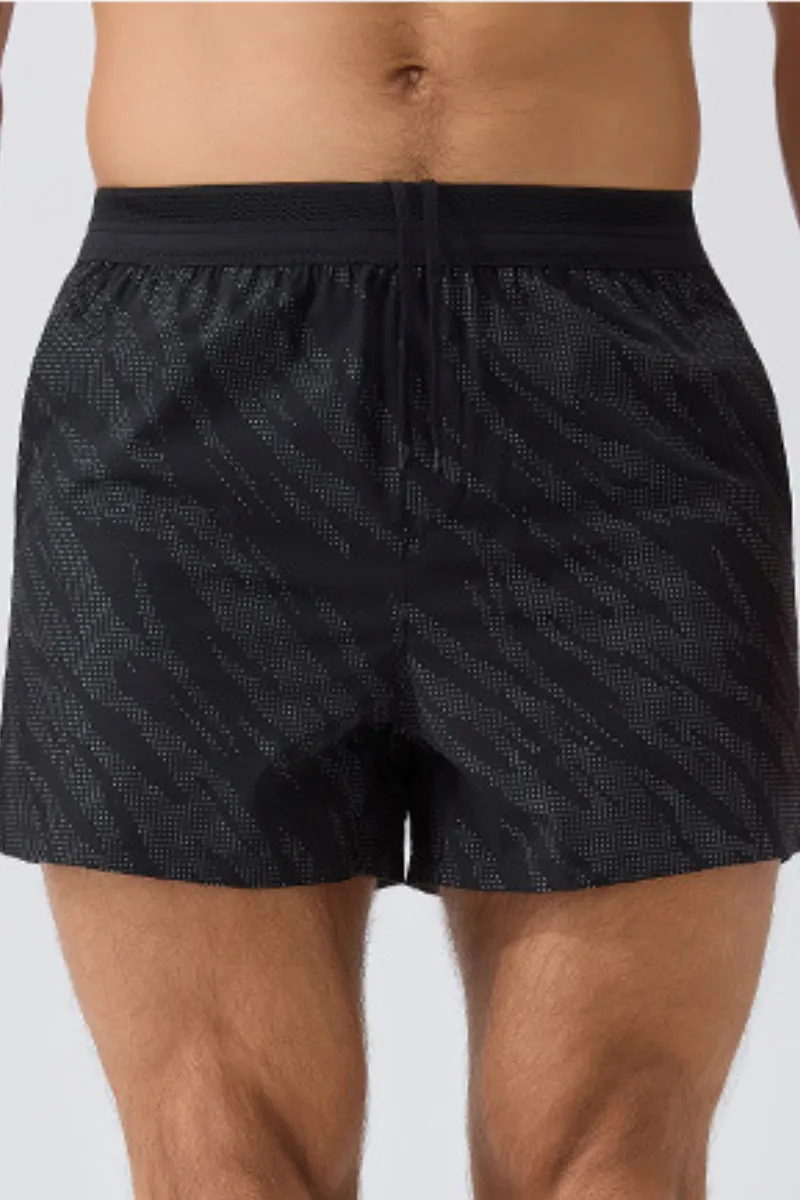 Storage Pocket Dual Layer Reflective Detail Athletic Shorts