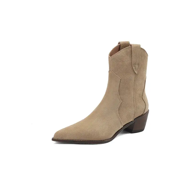 Suede Cowboy Warm-Lined Knee-High Boots