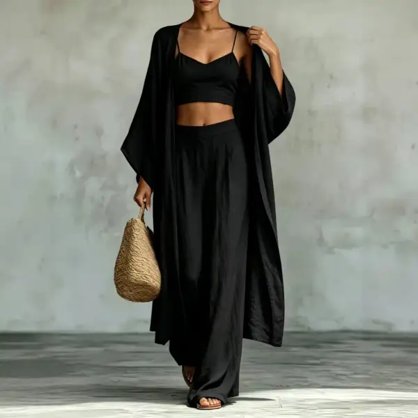 Refined Wide-Leg Long-Sleeve Women's Matching Set