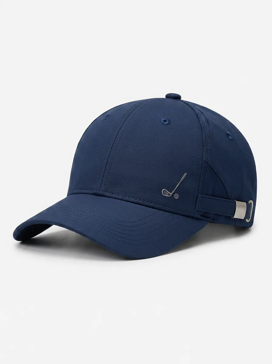Unisex Golf Lover Club Icon Embroidered Navy Baseball Cap