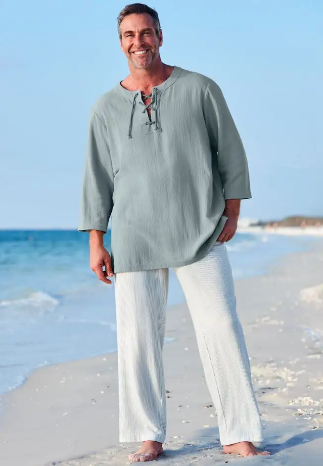 Gauze Lace-Up Shirt