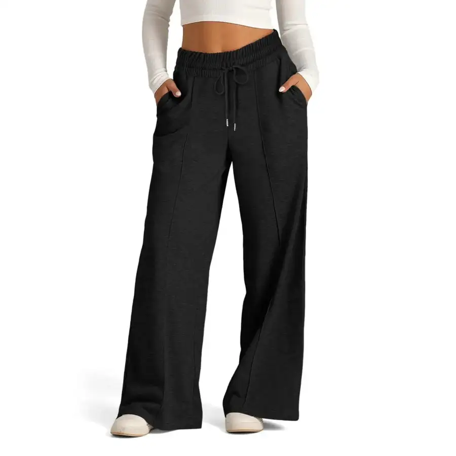 Full Size Drawstring Relaxed Fit Wide Leg Pants Plus Size