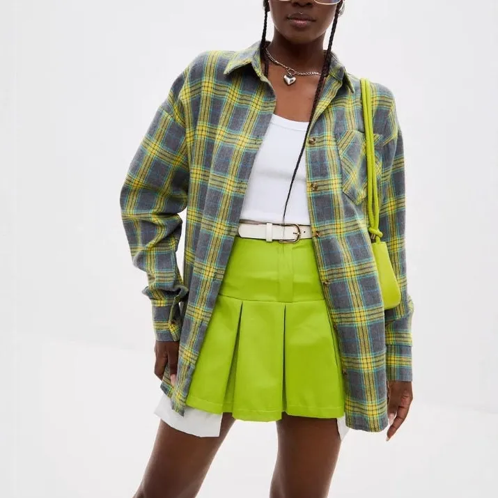Cozy Loose Fit Long Sleeve Plaid Shirt