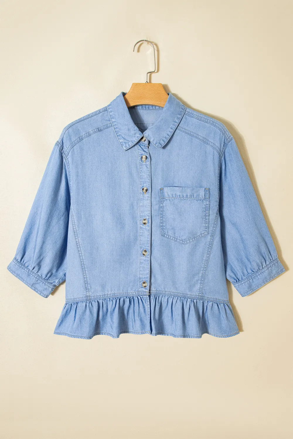 Beau Blue Half Sleeve Button Shirt