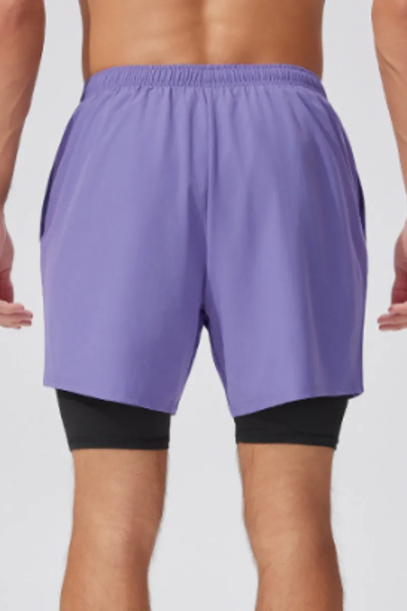 Quick Dry Drawstring Side Pocket Athletic Shorts