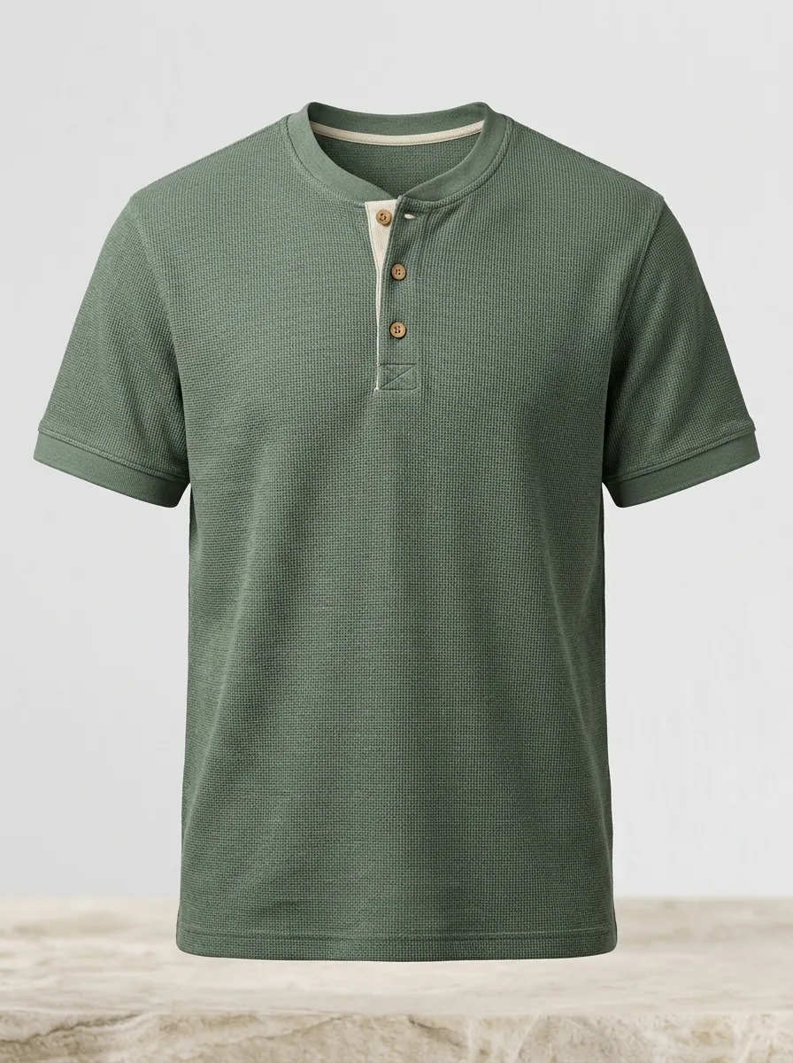 Relaxed Daily Men's Short-Sleeve Henley Shirt