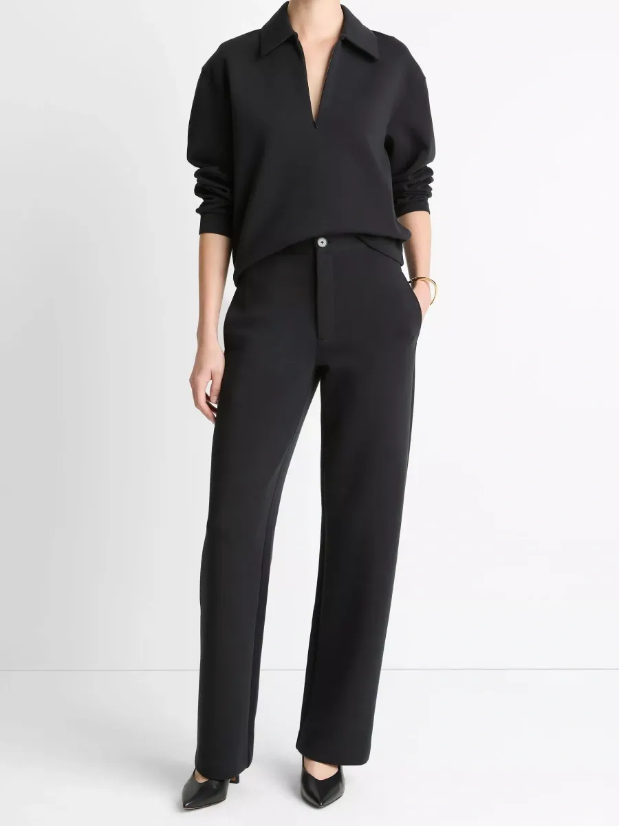 Classic Plain Straight Leg Pants