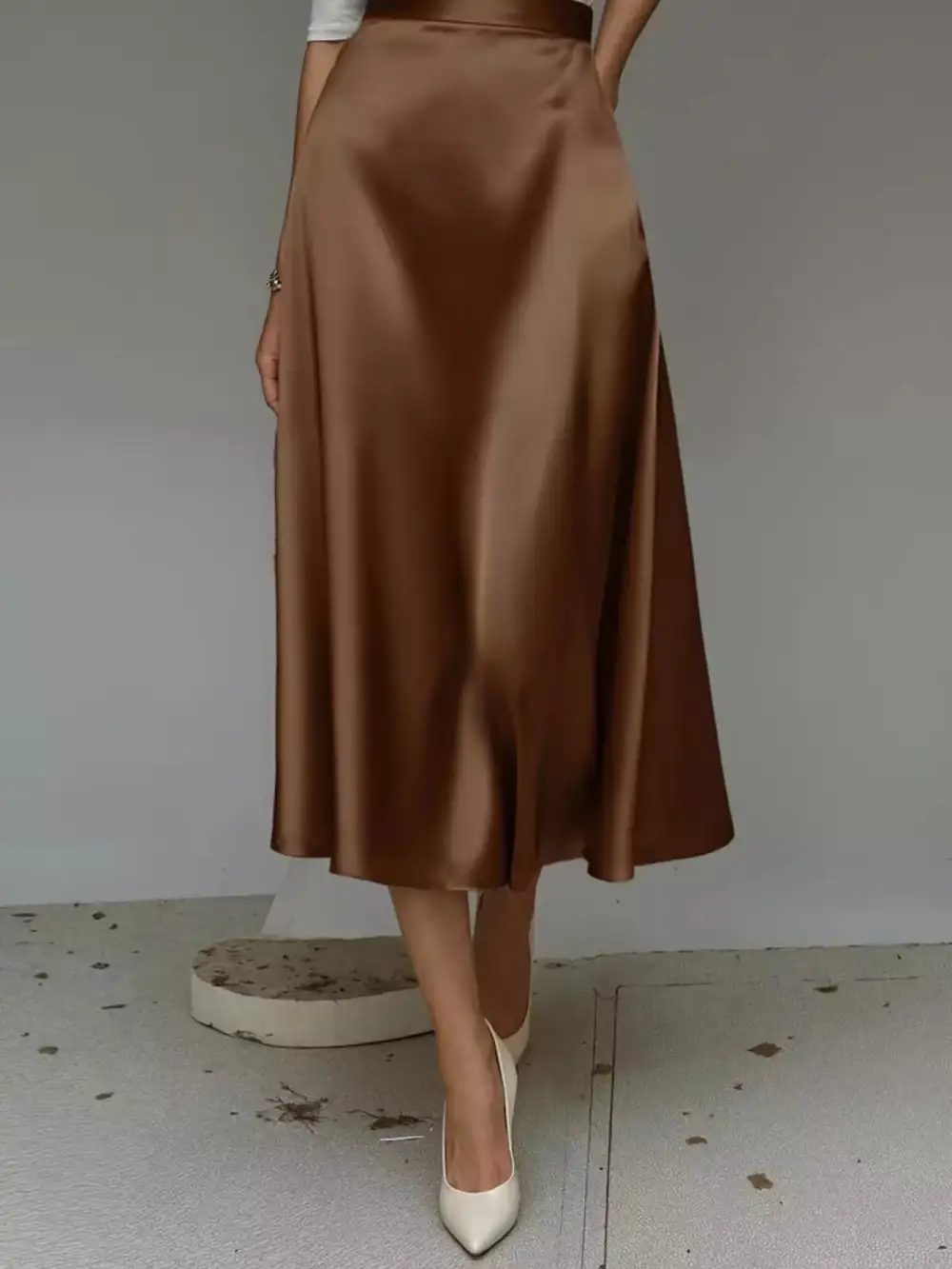 Everyday Satin Midi Skirt