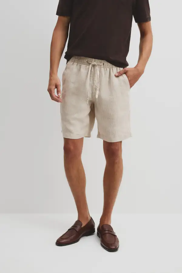 Men's Modern Drawcord Linen Shorts