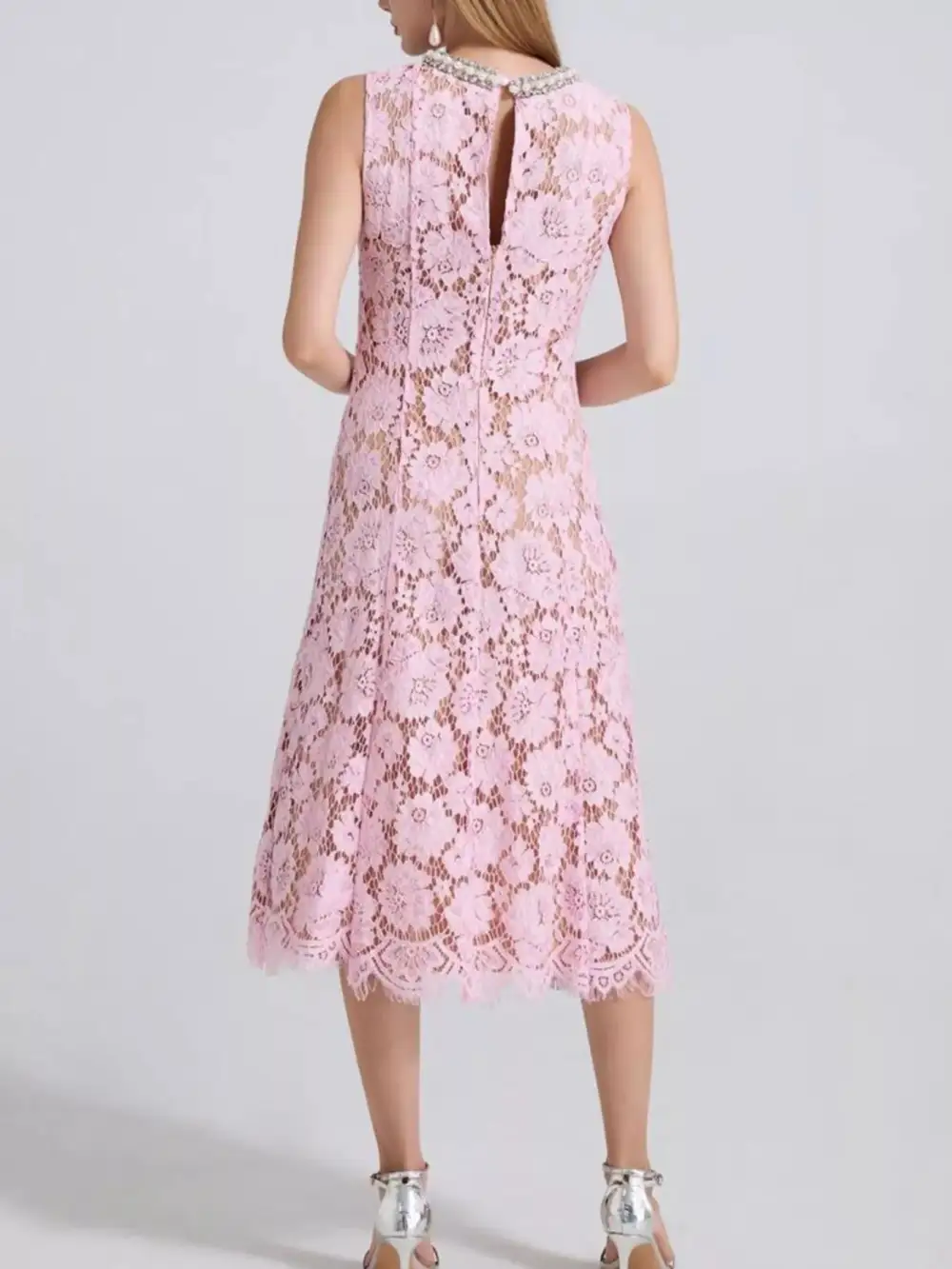 Lace Sleeveless Dress Casual