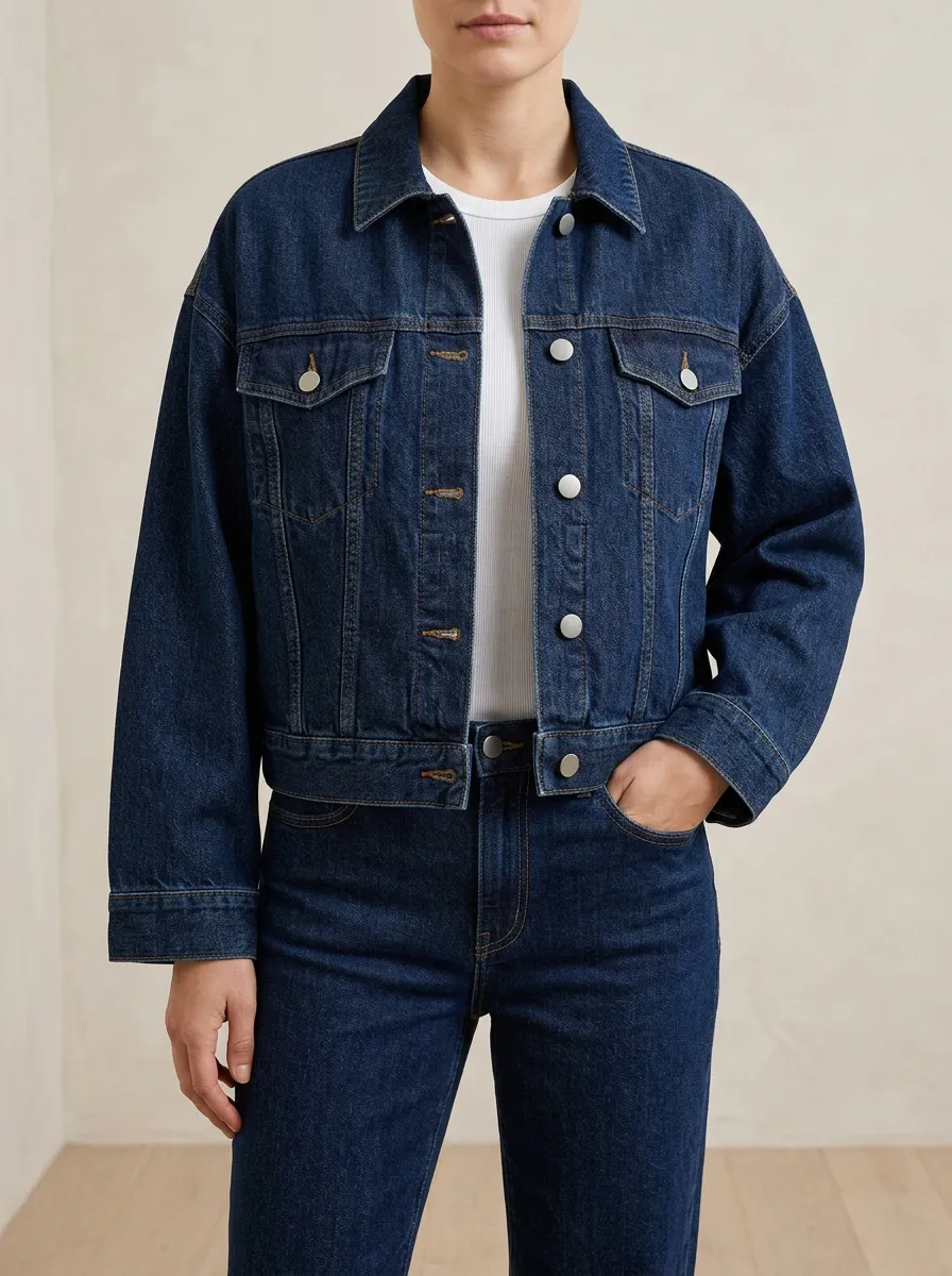 Cropped Women's Denim Layering Jacket