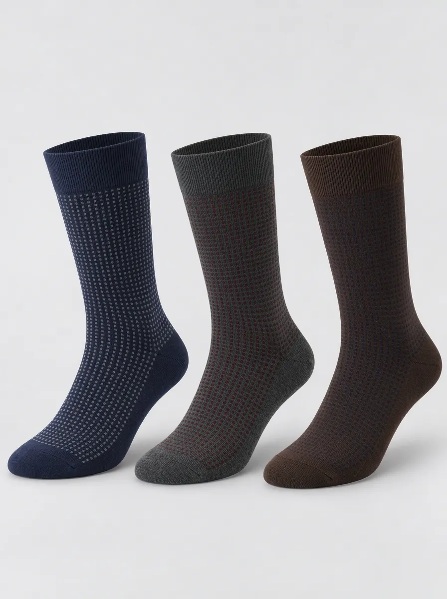 Men's Micro-Dot Business Crew Socks 3-Pack