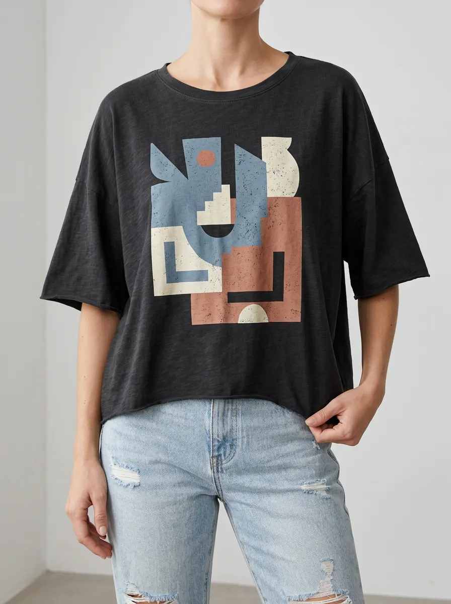 Easygoing Graphic Ribbed T Shirt