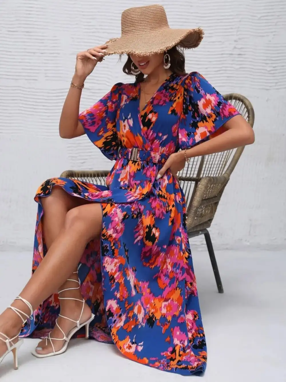 Surplice Neck Maxi Dress