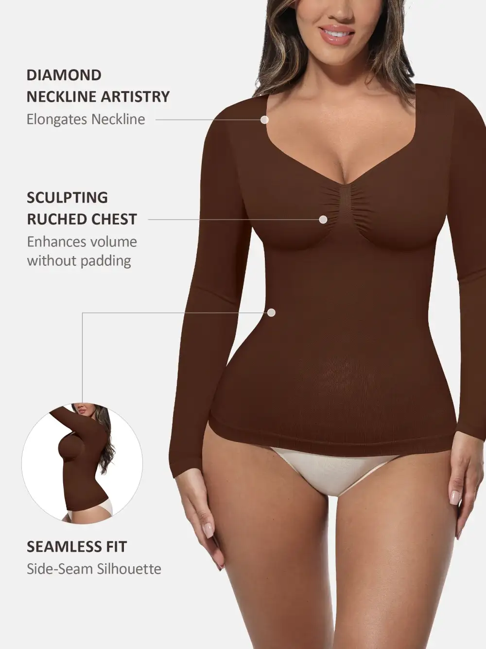 Seamless Long Sleeve Shaping Top