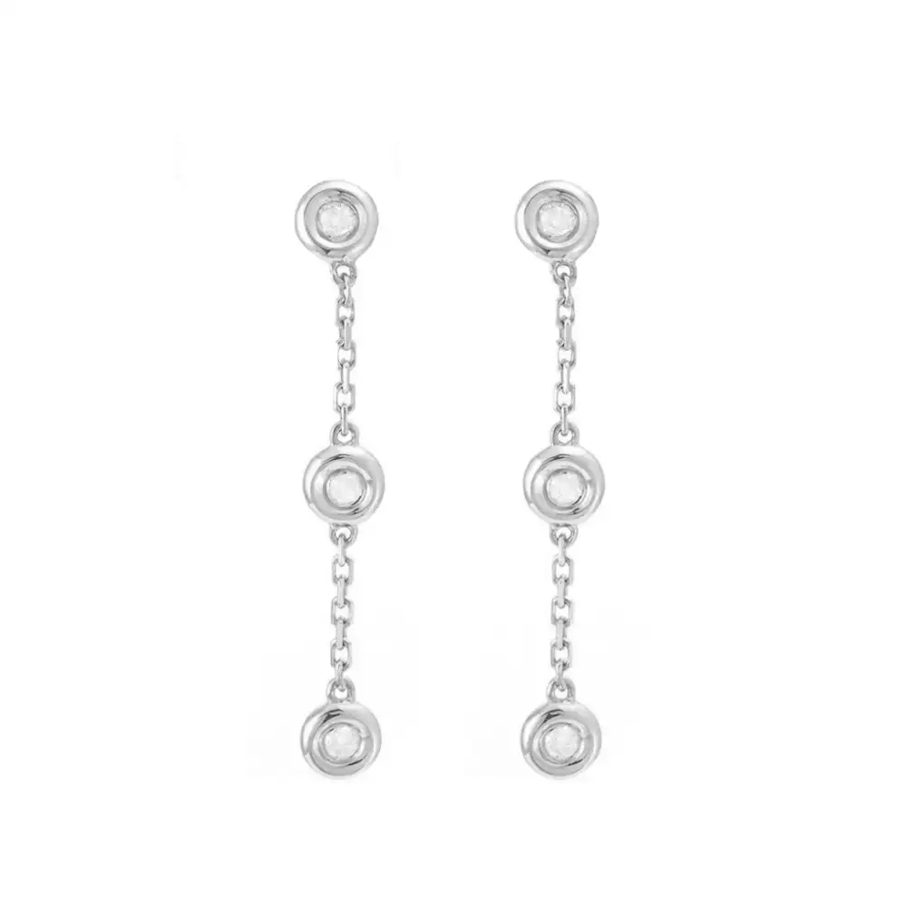 Layered Polished Gem Detail Earrings