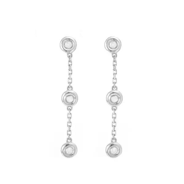 Layered Polished Gem Detail Earrings