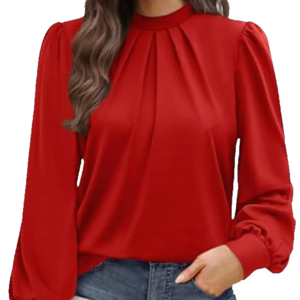 Freshly Tailored Satin Ribbed Blouse