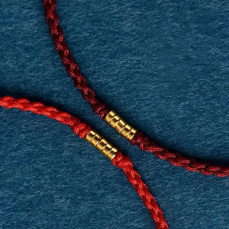 Sterling Silver Bead Braided String Bracelet Anklet