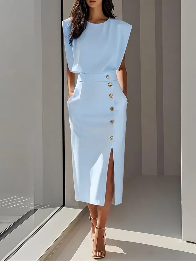 Relaxed Woven Midi Dress