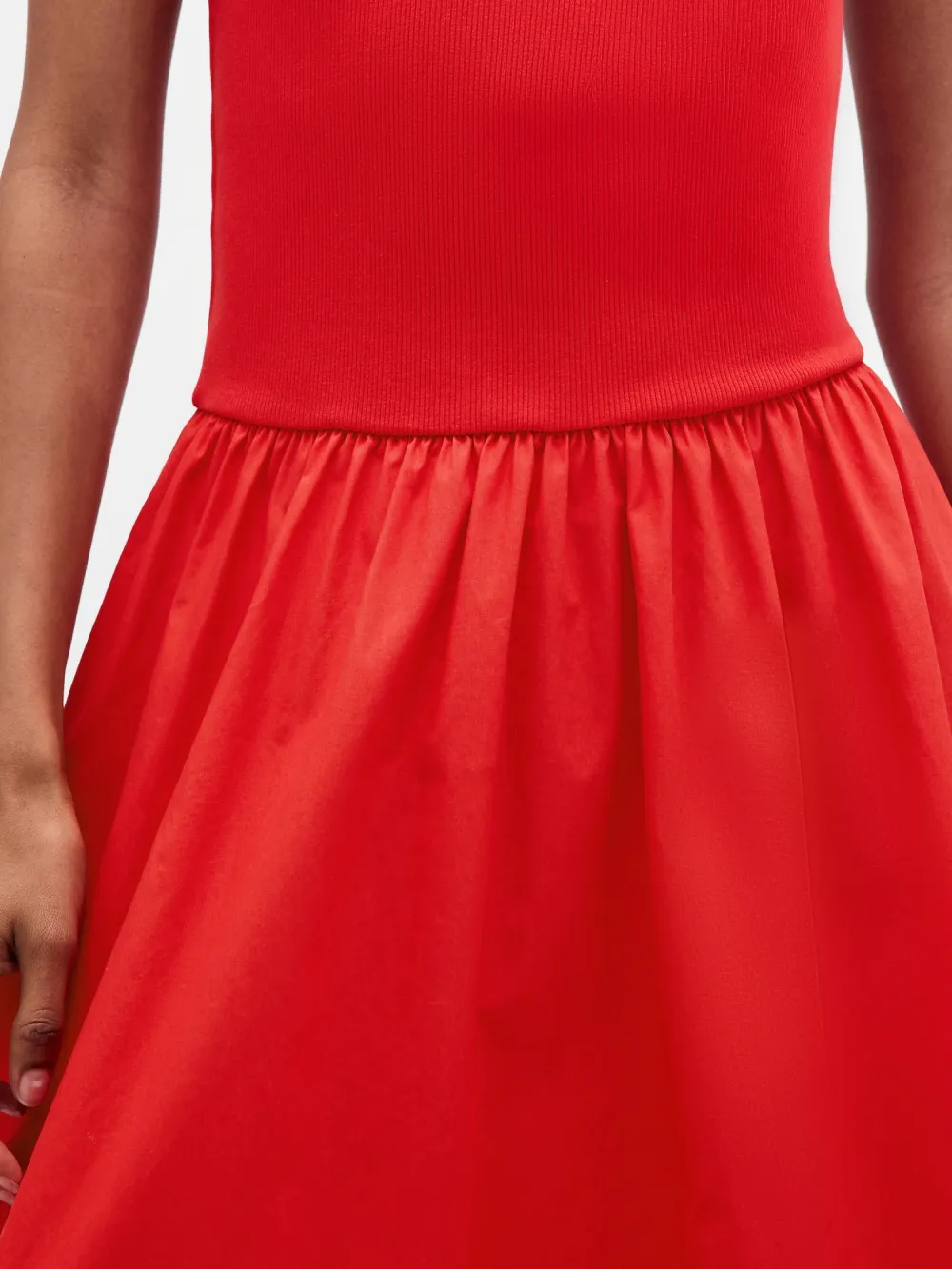 Round Neck Low Waist Dress