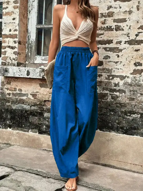 Pants Clean Pocket Elastic Trousers